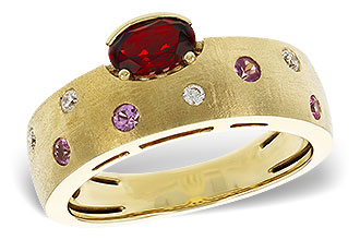 C329-88885: LDS RG .58 MULTI CLR (GAR & PINK SAPP) .66 TGW