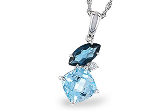 D329-86094: NECKLACE 2.37 TW BLUE TOPAZ 2.40 TGW