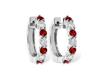 F056-21566: EARRINGS .64 RUBY 1.05 TGW