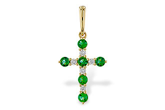 H329-84321: PENDANT .27 TW EMERALD .35 TGW